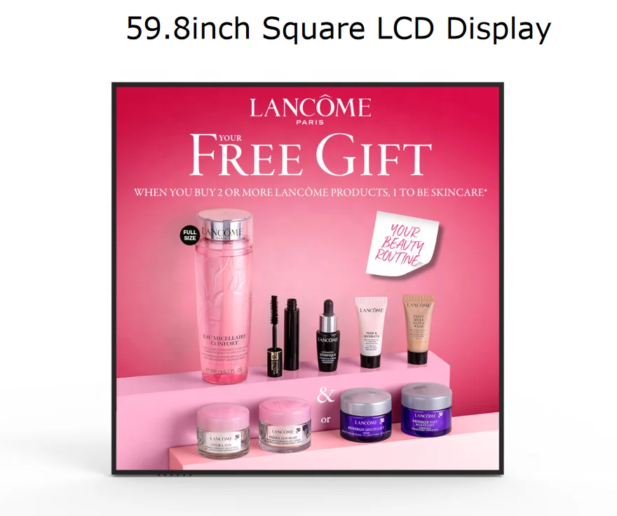 LCD advertising smart TV 59.8 inch digital kiosk Small lcd screen Square signage indoor digital display