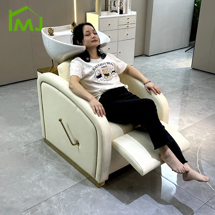 Modern Beauty Salon hair washing massage Semi-reclining chair shampoo bowl bed