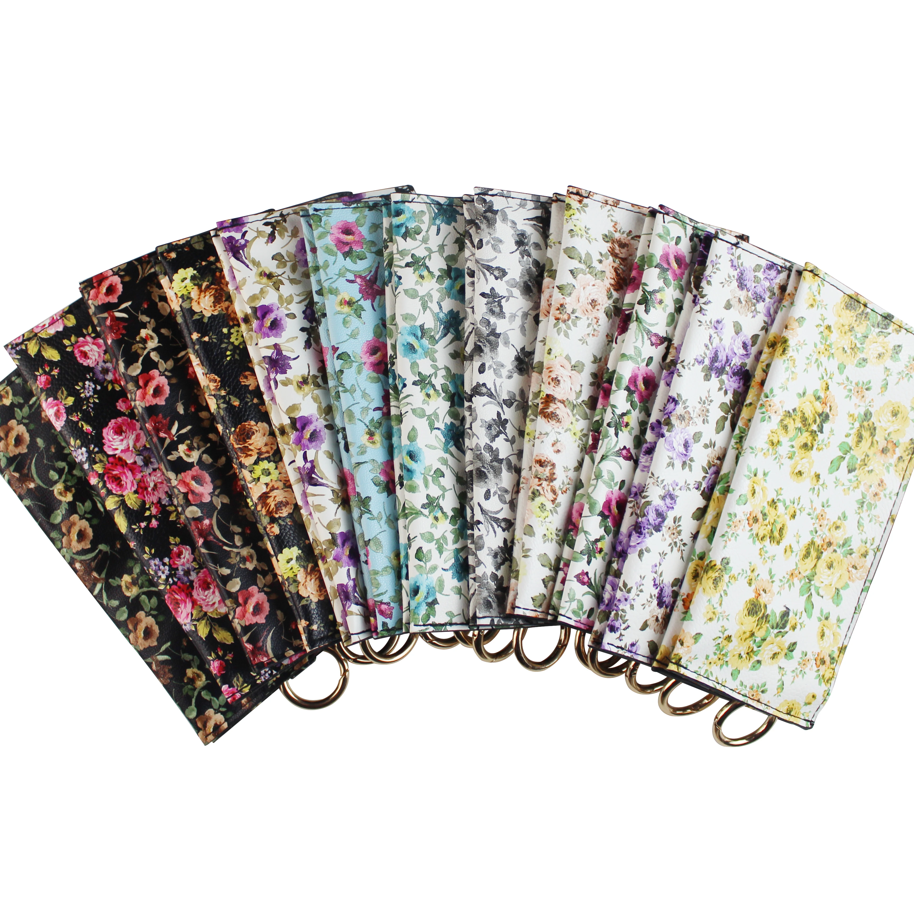 Colorful Bracelet Bag Leather Rainbow Flower Pattern Wallet for women