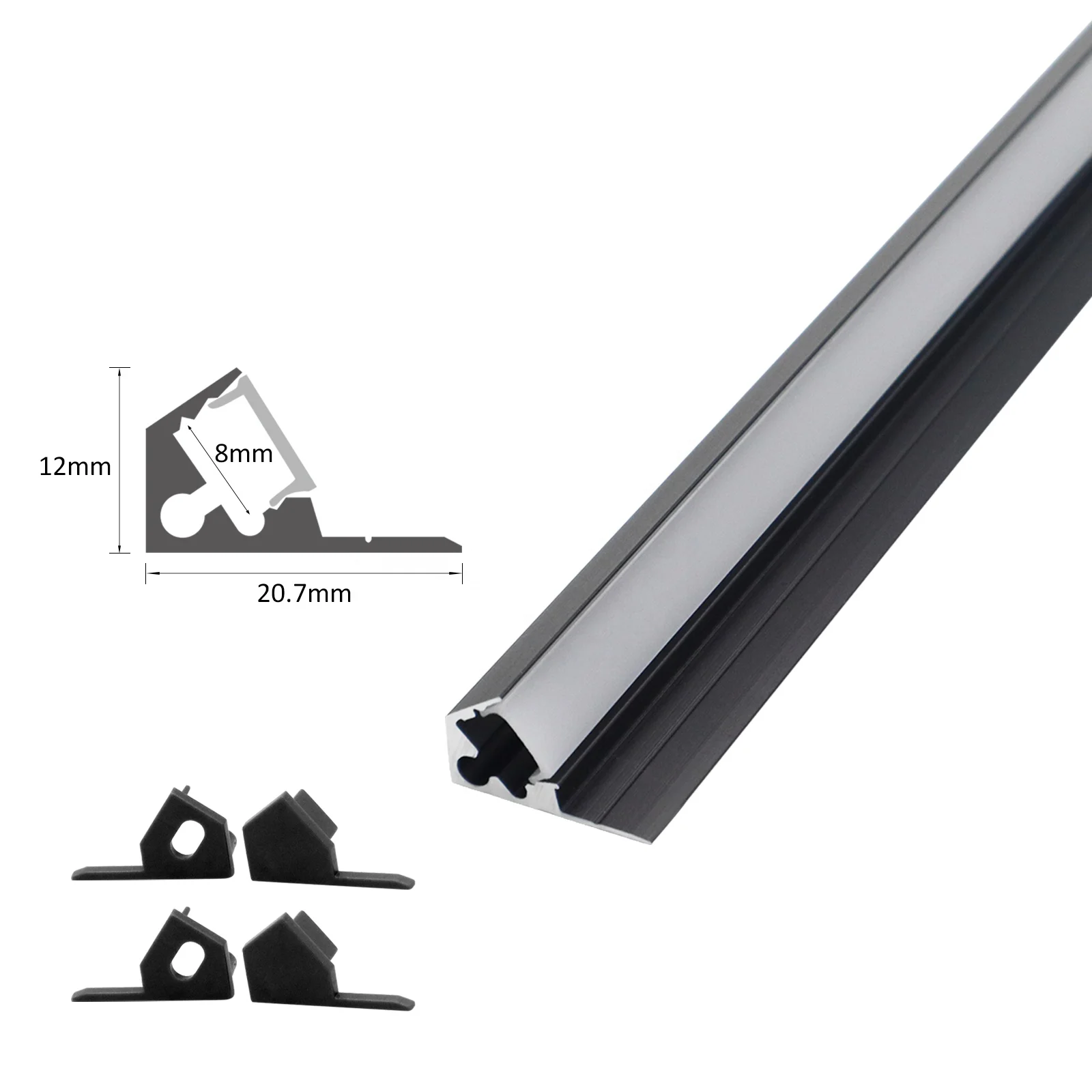 Factory Direct Sale 110 Aluminum Extrusion Aluminum Profiles 21*12mm PC Milky Cover Aluminum T Slot