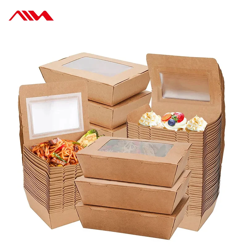 Burger Box Disposable Food Grade Custom Corrugated Paper Cardboard Kraft Paper Hamburger Box Fried Chicken Paper Box