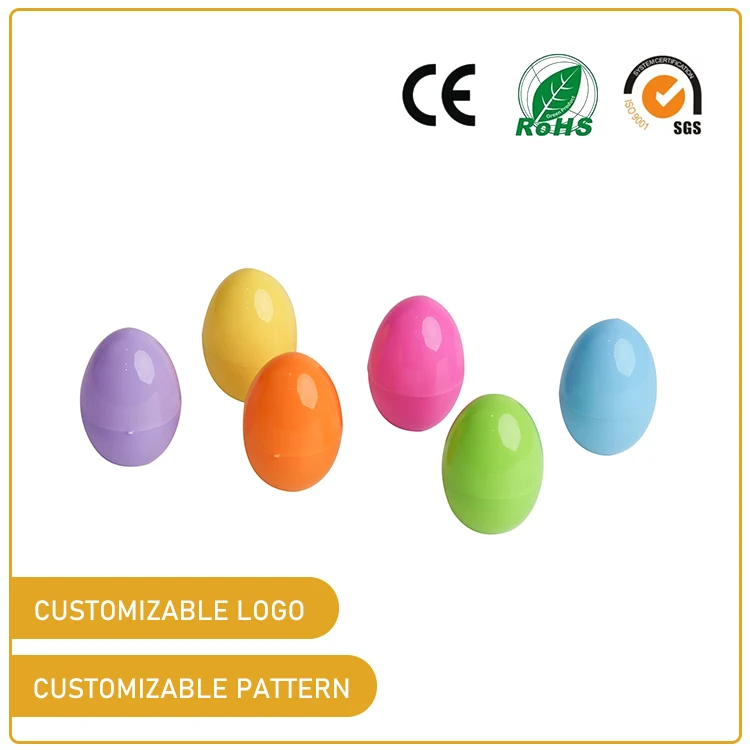 Easter plastic colorful eggs 6ct basket stuffers fitter party decoration light-up toys LED eggs