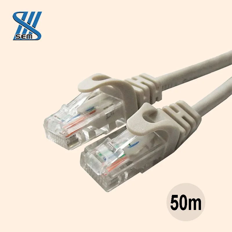
Factory wholesale 50m long high quality and durable Patch Core CAT5e super five unshielded UTP network cable 