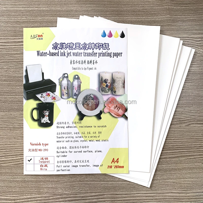 Inkjet Water Slide Paper Laser Transparent Waterslide Decal Paper Clear  Background 20 Sheets Pack