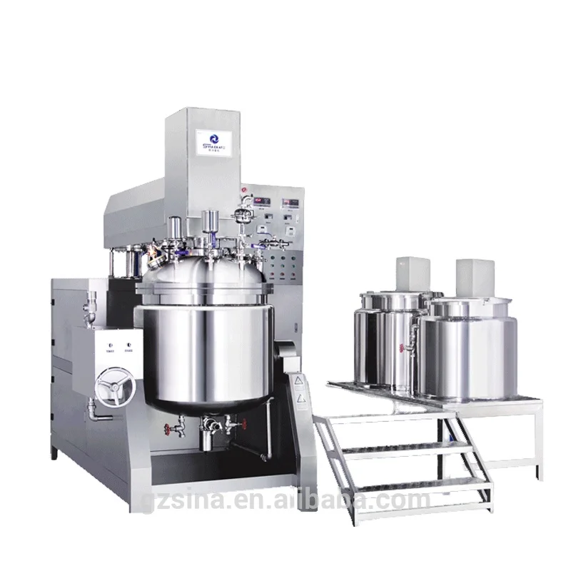 Factory price 200L hydraulic lifting Vacuum Emulsifying mixer liquid soap making machine cosmetic detergent