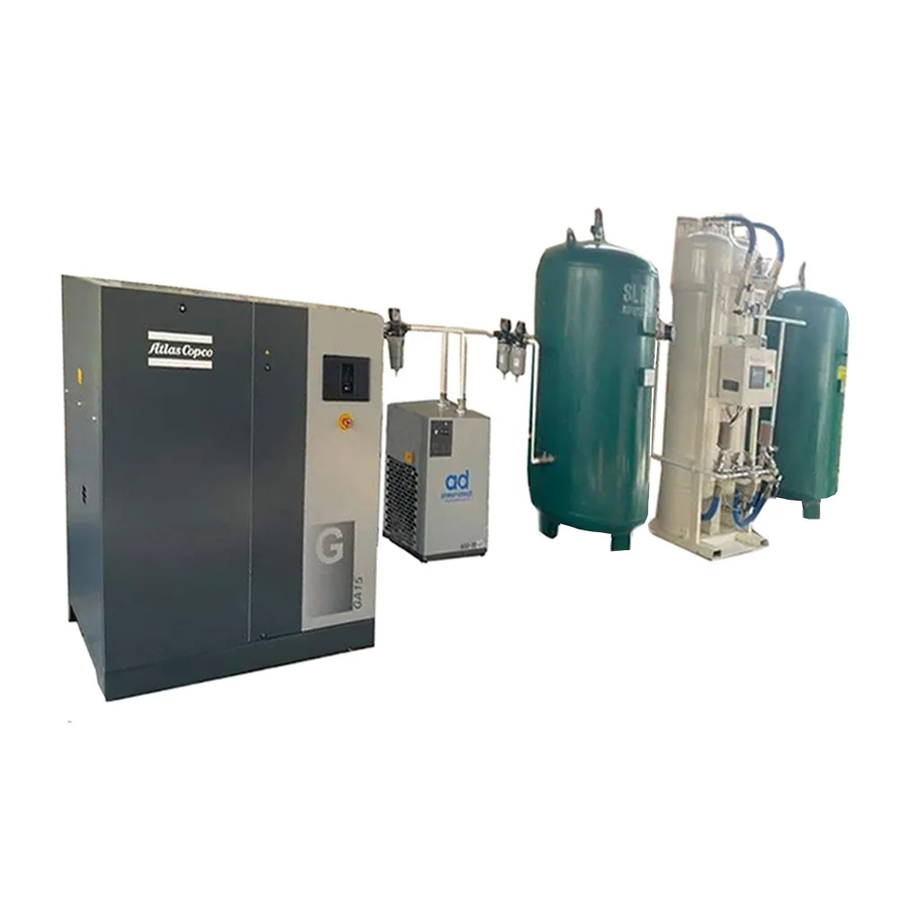 Integrated ozone and oxygen generator oxygen air separation making plant