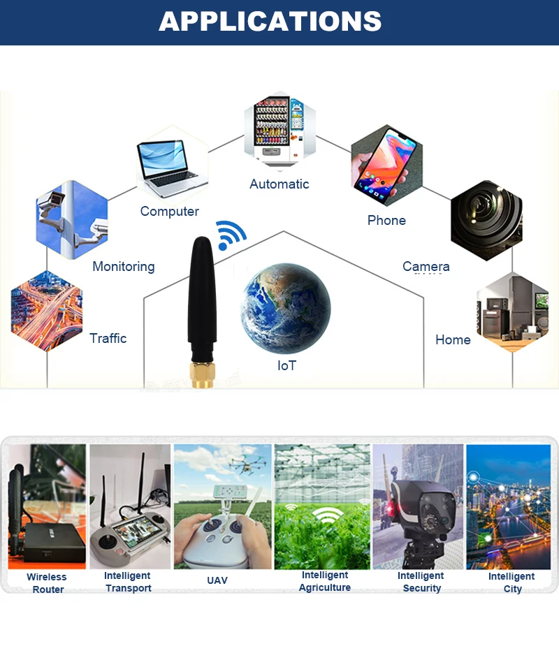 Long Range Signal Receiver Wireless 433 mhz Antena Sma Indoor Router Rubber Duck 2.4ghz 5.8ghz Wifi Small Pepper Antenna