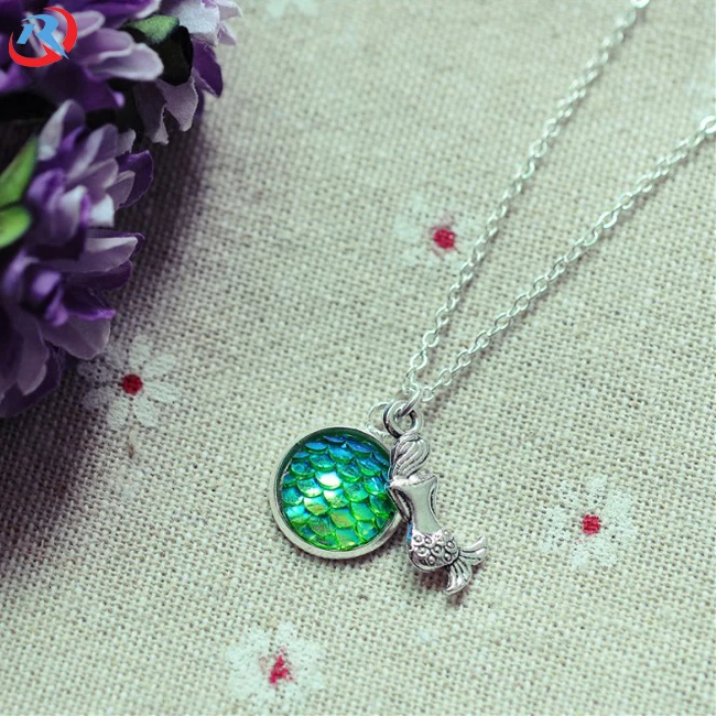 wholesale  mermaid  series  metal  gemstone   pendant