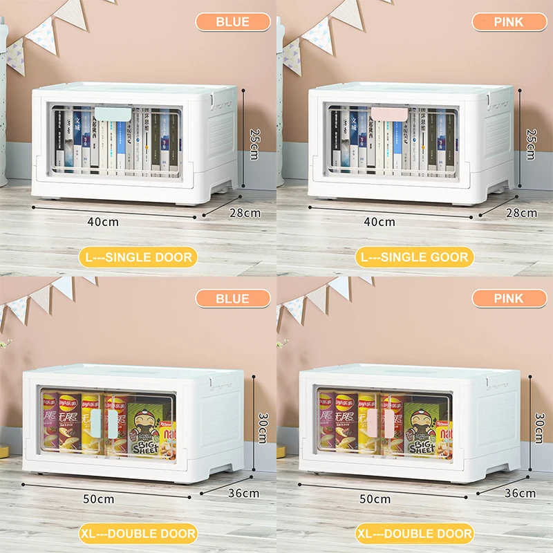 Household Closet Organizers Plastic Foldable Folding Box Trunk Car Organizer Collapsible Stackable Storage Bins with Lids