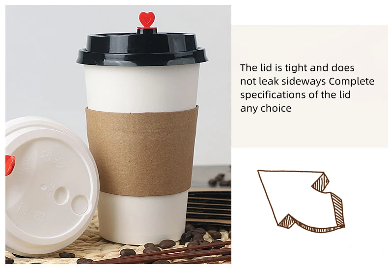 OEM ODM coffee paper cups lid sleeve single double wall environmental protection custom printing paper cup logo size paper cup