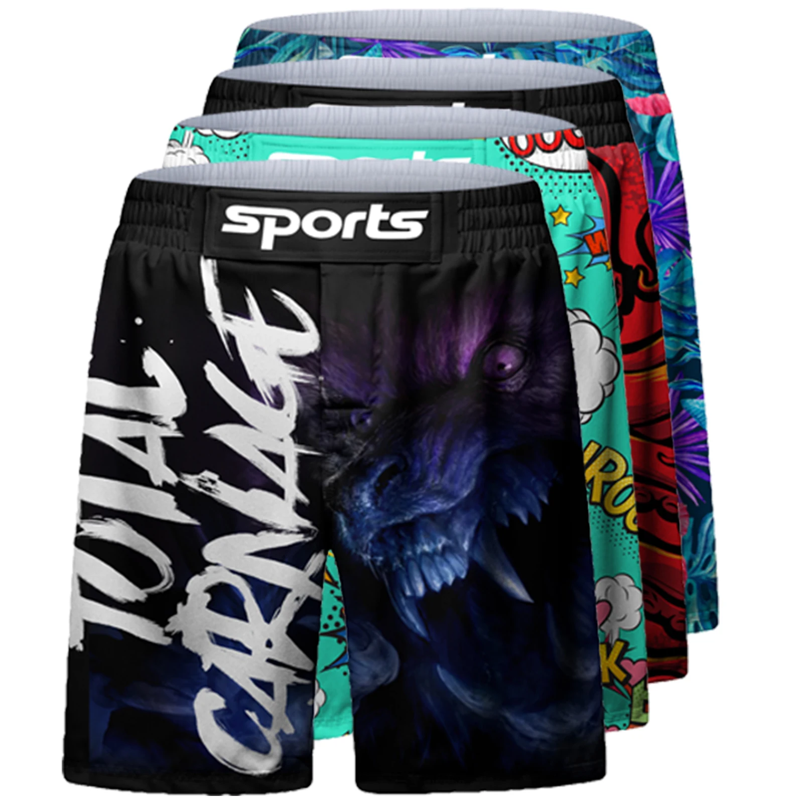 Custom sublimation print bjj jiu jitsu grappling shorts gym clothes mens mma shorts