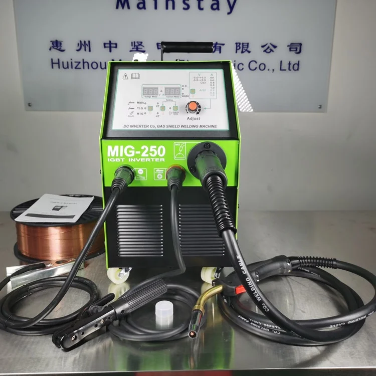 Mig 250 сварочный аппарат co2 сварочный аппарат MIG MAG MMA Инвертор постоянного тока IGBT 220 В 15 кг кормушка для mig soldadora