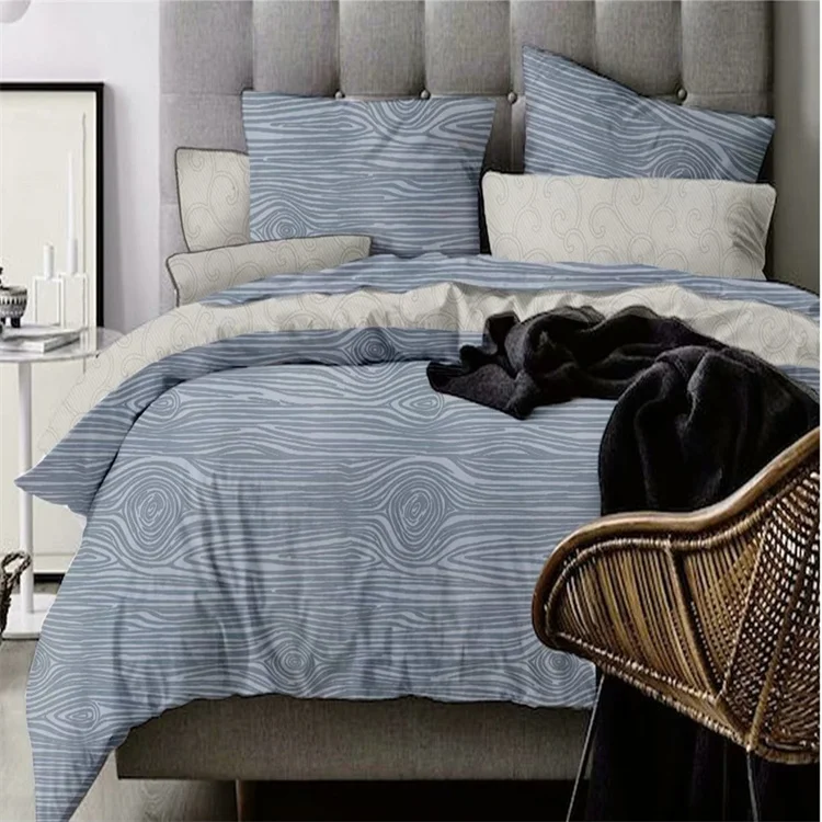 Super Soft Brushed Microfiber Polyester Bedding Sets Personality Black and White Print 3 PCS Double King Size Duvet Cover Set