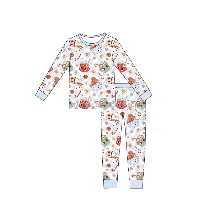 High-quality Bamboo Fiber Fabric Long-sleeved Trousers Holiday Home Two-piece Set