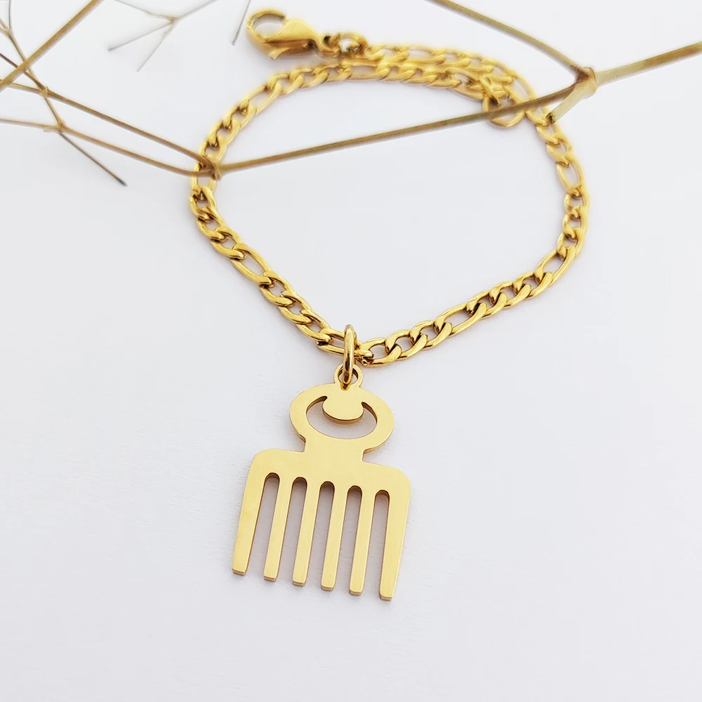  Adinkra Gye Nyame Charm Bracelet Stainless Steel Jewelry African Ghana Ethnic Symbol Necklaces Joyas De Acero