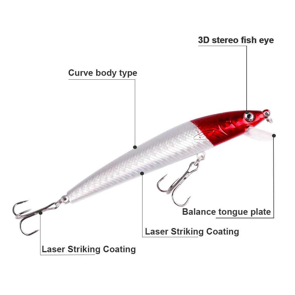 FTK Minnow Fishing Lure Floating Hard Bait Wobbler Jig Bait Crankbait Carp Striped bass Fishing tackle SwimBait