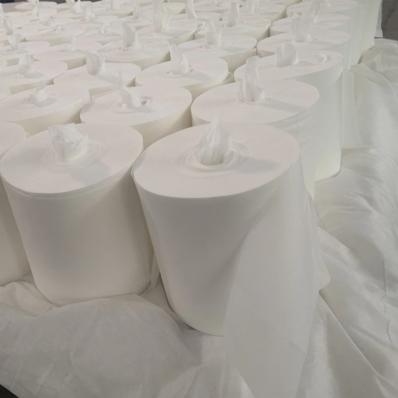 China manufacturer rolls spunlace nonwoven fabric customized industrial cleaning big wet wipes with canister packing