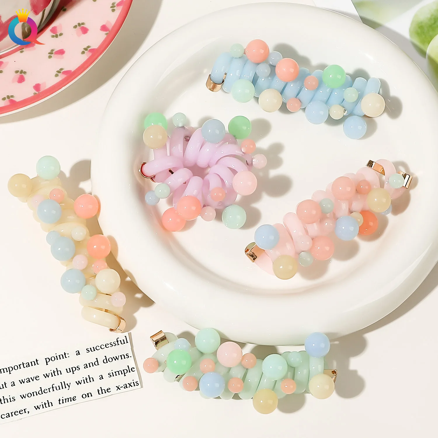 spiral long ponytail holder with bead butterfly flower hair braid maker easy use hairstyle tool
