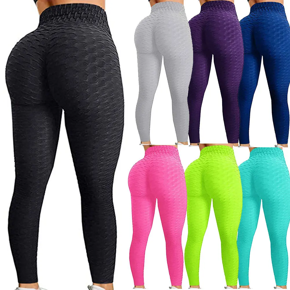 
 Ladies Colorful Ruched Scrunch Butt Lifting Fitness Tight High Waist Booty Workout Yoga Pants stretch Leggings  