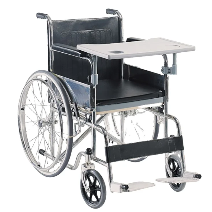 Factory price portable patient steel folding toilet commode chair with potty for the elderly