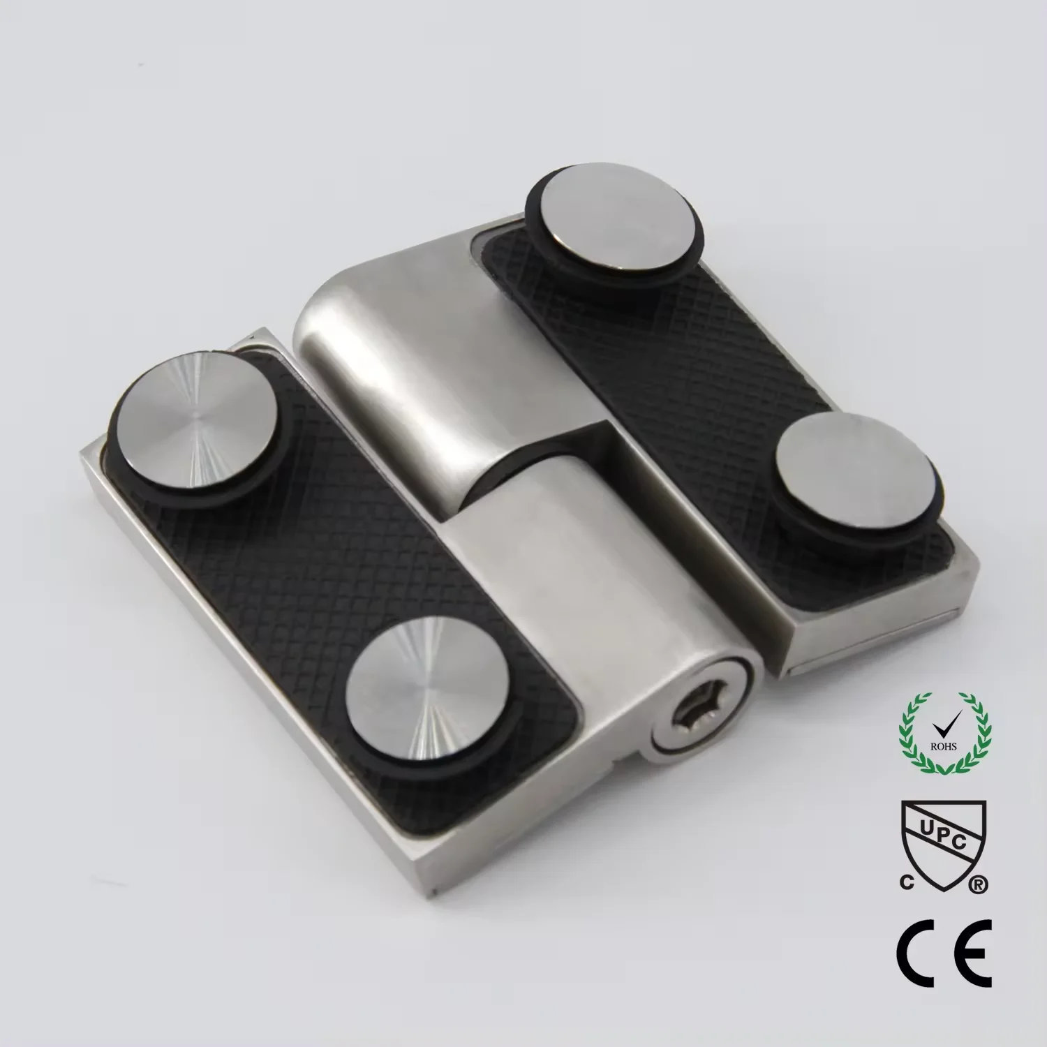 Black Polished Satin 180 Degree Frameless Sliding Stainless Steel Brass Glass To Glass Bathroom Hinge For Shower Door