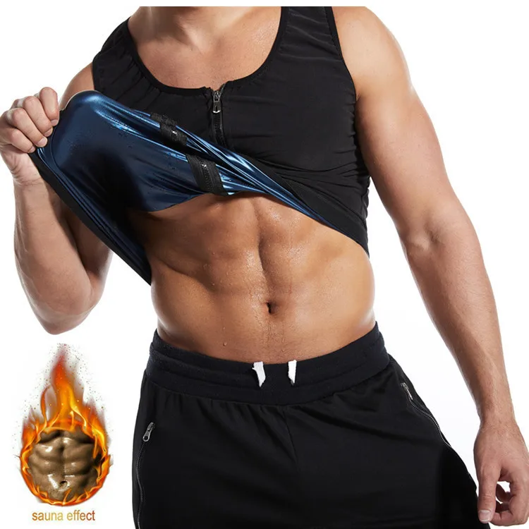 Men Sauna Suit Heat Trapping Shapewear Sweat Body Shaper Vest Slimmer Saunasuits Compression Thermal Top Fitness Workout Shirt