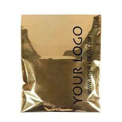 Customized printed logo shining gold poly mailers envelope mailing courier express plastic shipping packaging bags