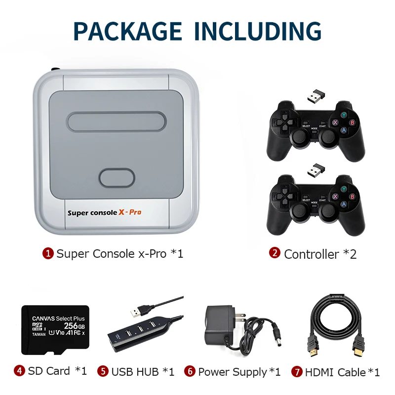 Портативный 64G Super Console X Pro встроенный 33000 + видео геймпад Беспроводная Ретро игровая