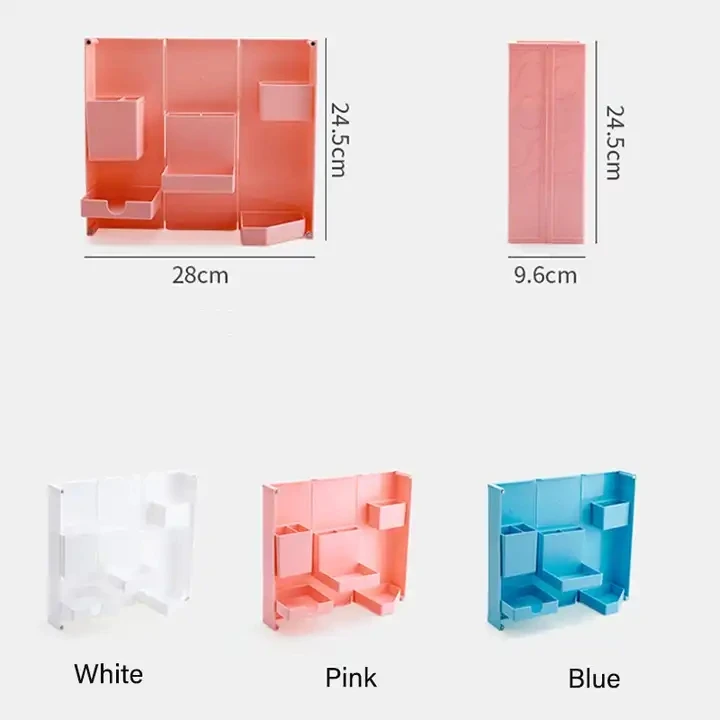 Desktop foldable and stable storage box Cosmetic stationery three-dimensional unfolding finishing box