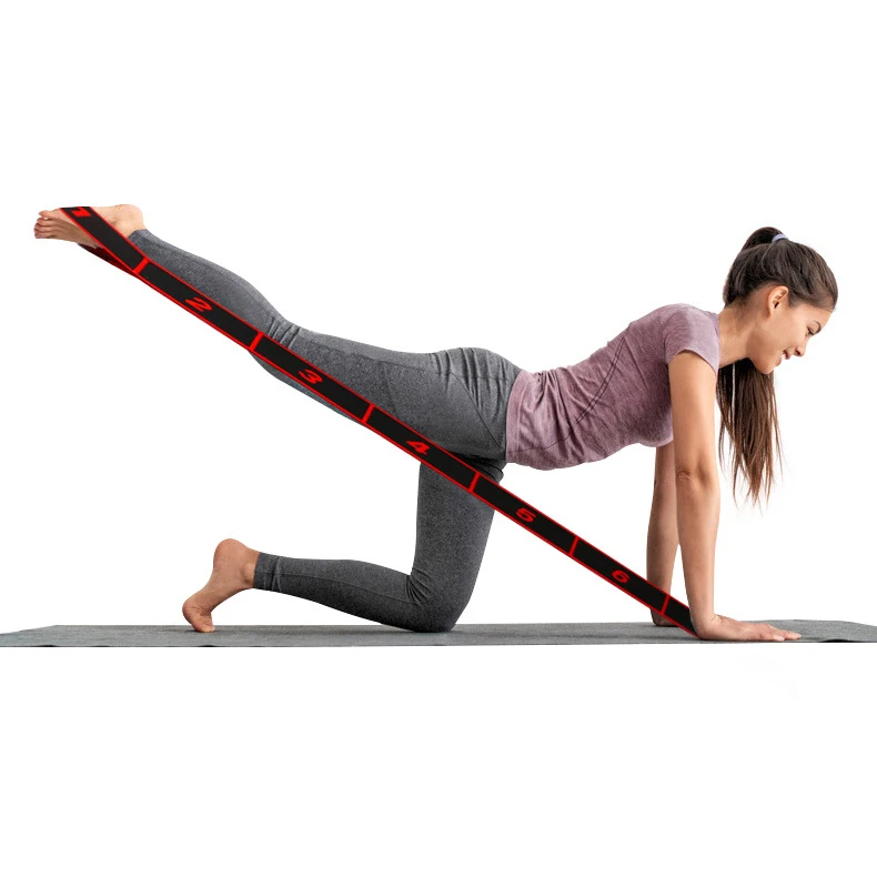 Latin Dance Elastic Stretch Strap Yoga Ballet Resistance Exercise Band with Multi Flexible Loops