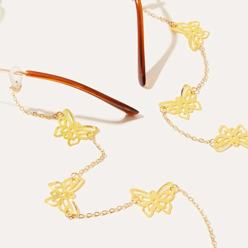  Simple And Versatile Metal Chain Hanging Neck Glasses Women Mens Eyewear Accessories Eyeglass