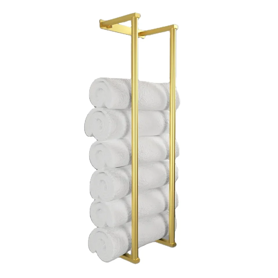 Yafei61314   shop Hot Sell No Punching Wall Mounted Towel Rack Towel Holder For Bathroom home and kitchen Wall Towel Storage