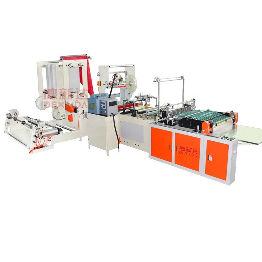 Dexinda All-in-one Automatic Security Bank DHL Sealing Heat Cutting Plastic Rolling Courier Mailing Bag Making Machine