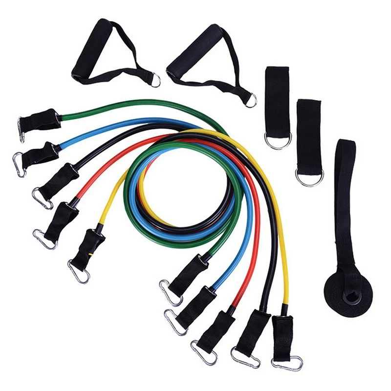 
Wholesale Fitness Exercise Resistance Tube Bands 11pcs/Set Gym Equipment Set 