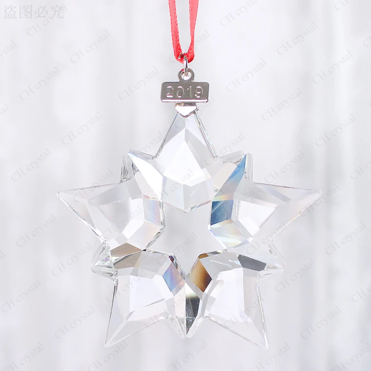 K9 Crystal Christmas Snowflake Pendant, Crystal Glass Shiny and sparkly Pendant For Home&Festive Decoration