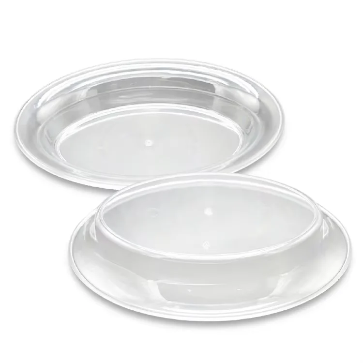 Reusable Tableware 21'x14' Plastic Oval Shallow Tray Platter Clear Fruit Serving Bowl Plastic Salad Bowls