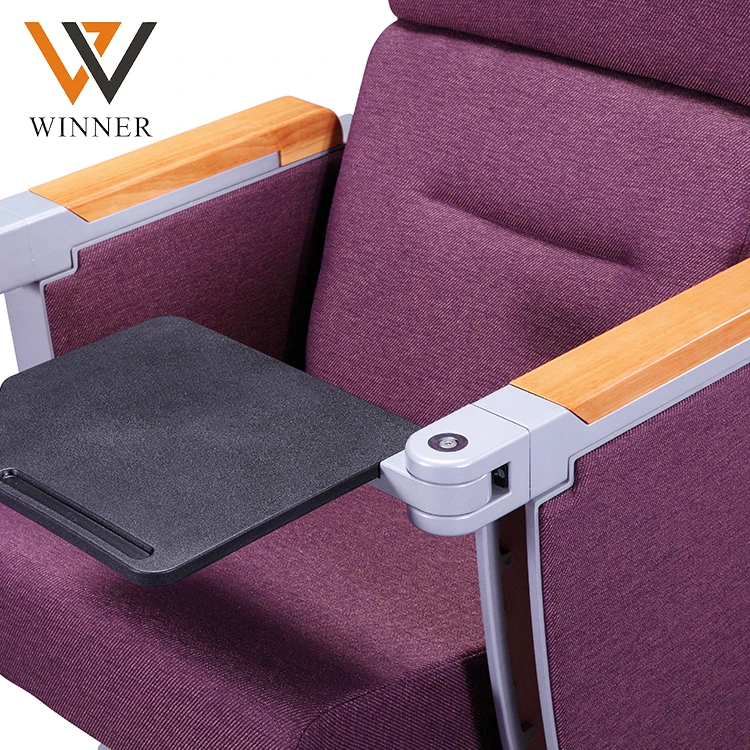 interlock modern standard size auditorium chair  university lecture hall chairs with writing pad