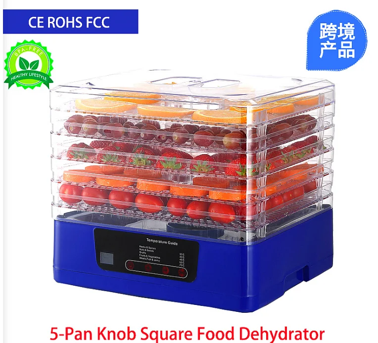 Food Dehydrators Machine For Food And Jerky 5 Trays Adjustable Temperature Control Multi-Funtional Dryer For Preserve Fruits