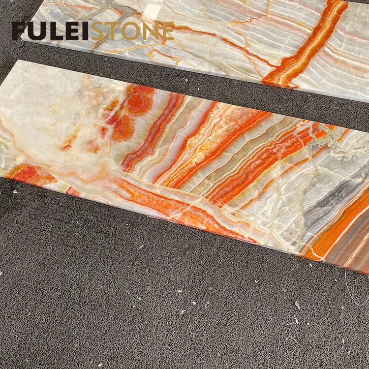 Villa Project size Rainbow Onyx cut to size for wall