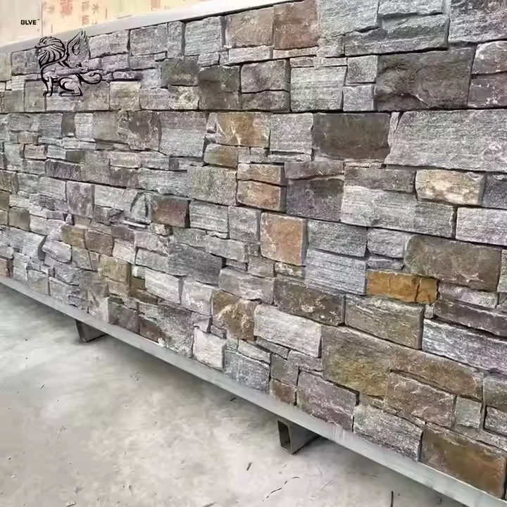 BLVE Modern Villa Exterior Wall Decoration Building Natural Stone Veneer Tile Cladding Slate Marble Culture Stone