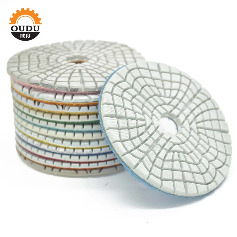 Super Quartz Marble Granite Flexible Dry Wet Diamond 3 Step Polishing Pads for Stone