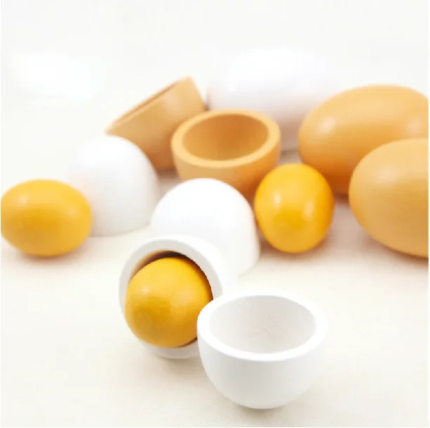 The Easter wood DIY eggs cup shakers tray holder toy for children