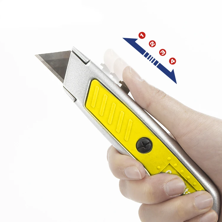 Резиновая ручка алюминиевый корпус выдвижное лезвие нож быстросменный универсальный для резки труб бокс-резак