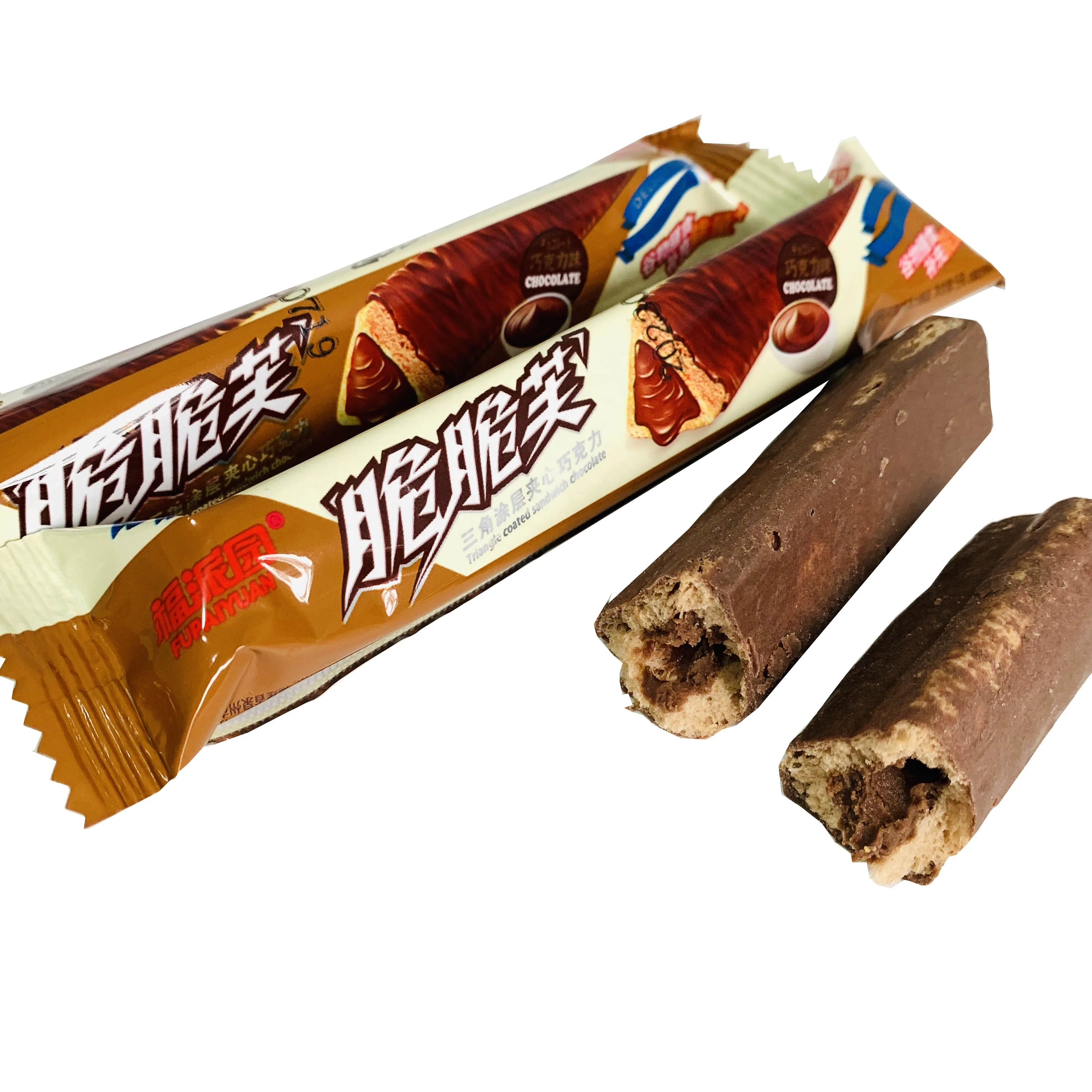 Candy Manufacturer Crunchy Filled Chocolate Coated Crisp Stick Individually Wrapped Candy Halal Candy Wholesale