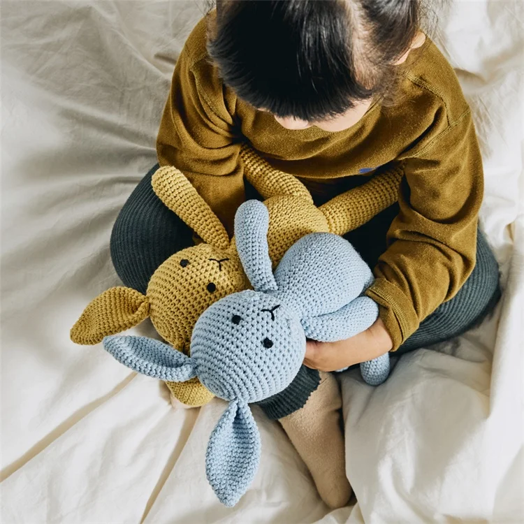 New Design Cotton Baby Knitted Handmade doll Comforter Wholesale Knitted Factory