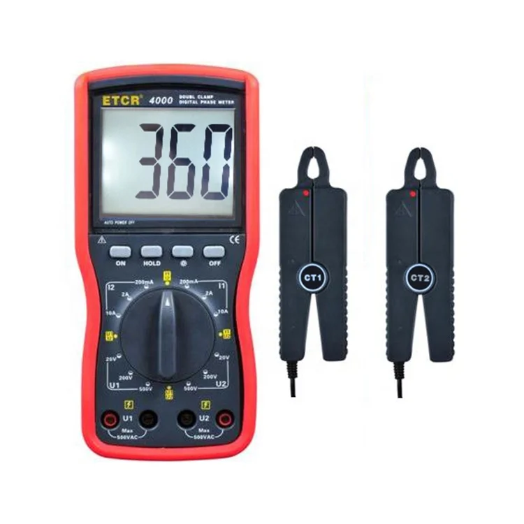 ETCR4000  low power consumption Double Clamp Digital Phase Voltmeter