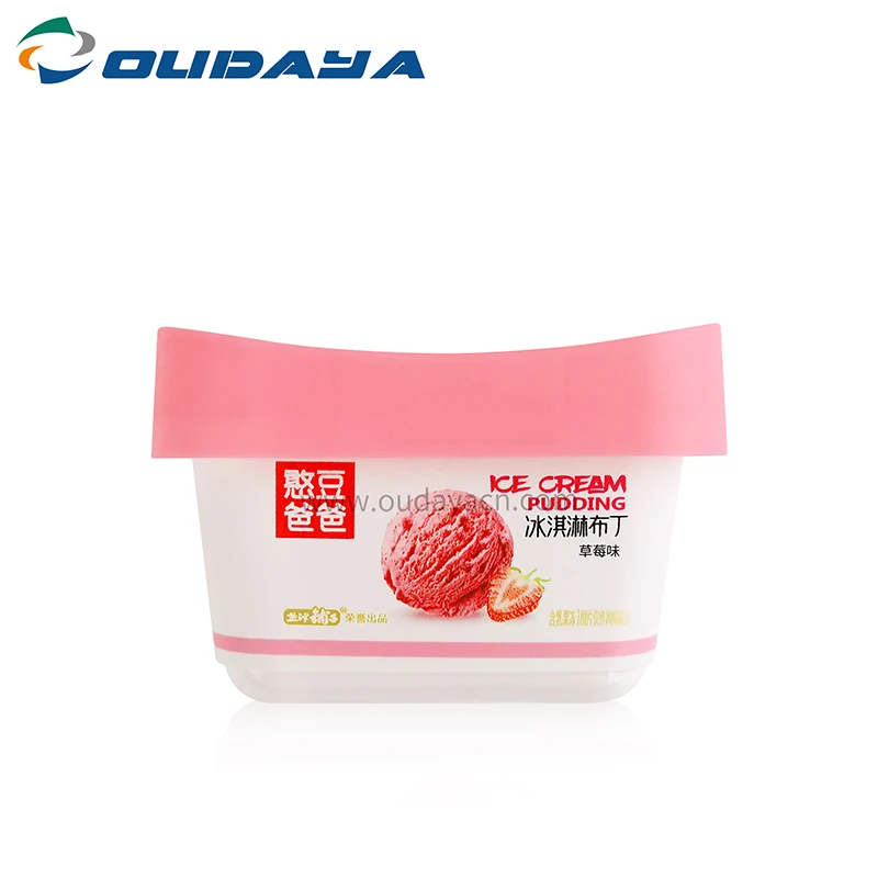 Wholesale In mold label injection PP frozen ice cream tubs storages ice cream cups wholesale