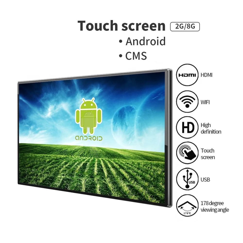 Wall Mounted 18.5 Inch Customized Acceptable LCD Advertising  Screen Digital Signage Advertising Display Screen