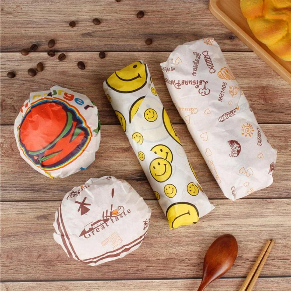 Food Butter Wrapping Packaging Deli hamburger Wrapper Burger Wrap Greaseproof Sandwich