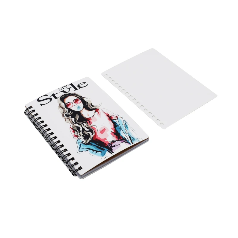 Qualisub Personalized A6 PET cover Spiral coils note pad Notebook Sublimation blank Notebook with color sticky note pad